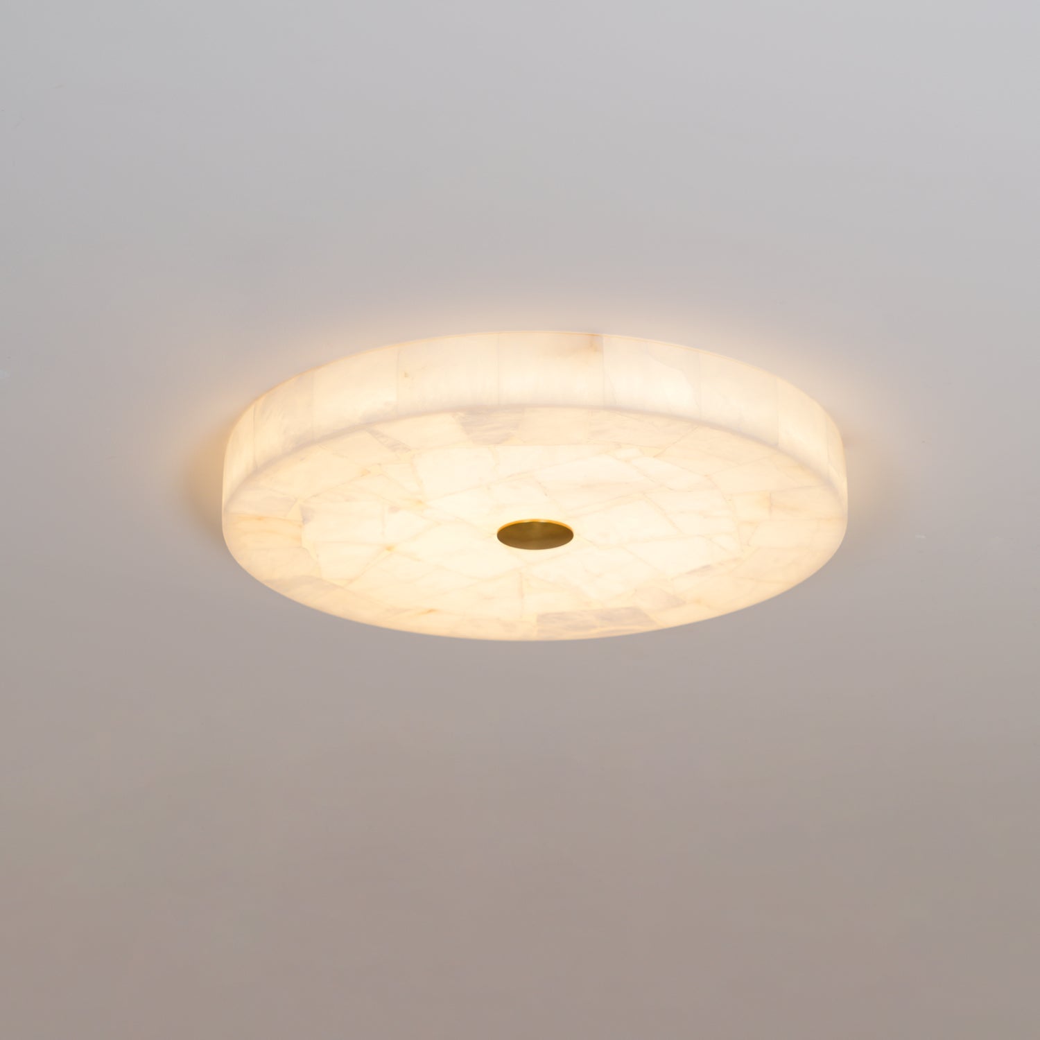 Modern Round Alabaster LED Ceiling Lamp Luxury Natural Stone Flush Mount Light