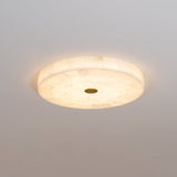 Modern Round Alabaster LED Ceiling Lamp Luxury Natural Stone Flush Mount Light
