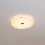 Modern Round Alabaster LED Ceiling Lamp Luxury Natural Stone Flush Mount Light