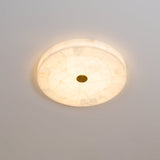 Modern Round Alabaster LED Ceiling Lamp Luxury Natural Stone Flush Mount Light