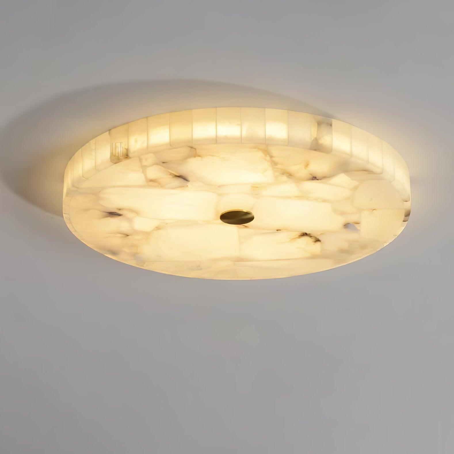 Modern Round Alabaster LED Ceiling Lamp Luxury Natural Stone Flush Mount Light
