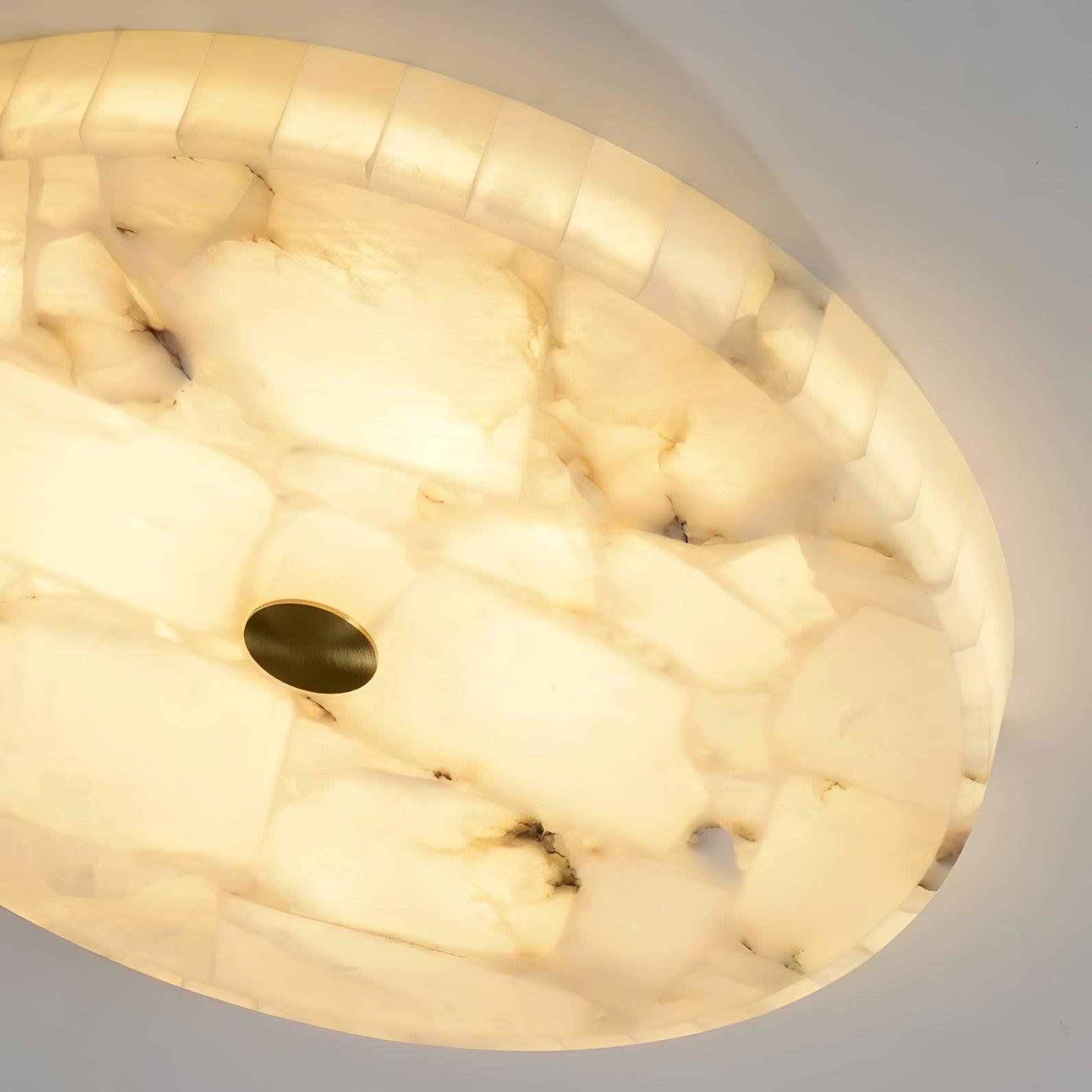 Modern Round Alabaster LED Ceiling Lamp Luxury Natural Stone Flush Mount Light