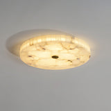Modern Round Alabaster LED Ceiling Lamp Luxury Natural Stone Flush Mount Light