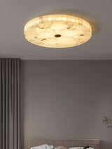 Modern Round Alabaster LED Ceiling Lamp Luxury Natural Stone Flush Mount Light