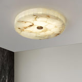 Modern Round Alabaster LED Ceiling Lamp Luxury Natural Stone Flush Mount Light