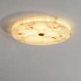 Modern Round Alabaster LED Ceiling Lamp Luxury Natural Stone Flush Mount Light