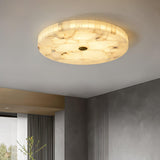 Modern Round Alabaster LED Ceiling Lamp Luxury Natural Stone Flush Mount Light