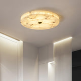 Modern Round Alabaster LED Ceiling Lamp Luxury Natural Stone Flush Mount Light