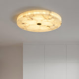 Modern Round Alabaster LED Ceiling Lamp Luxury Natural Stone Flush Mount Light