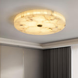 Modern Round Alabaster LED Ceiling Lamp Luxury Natural Stone Flush Mount Light