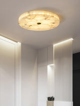 Modern Round Alabaster LED Ceiling Lamp Luxury Natural Stone Flush Mount Light