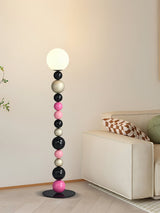 Modern Round Ball Stacking Floor Lamp with Spherical Glass Shades and Metal Base