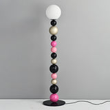 Modern Round Ball Stacking Floor Lamp with Spherical Glass Shades and Metal Base