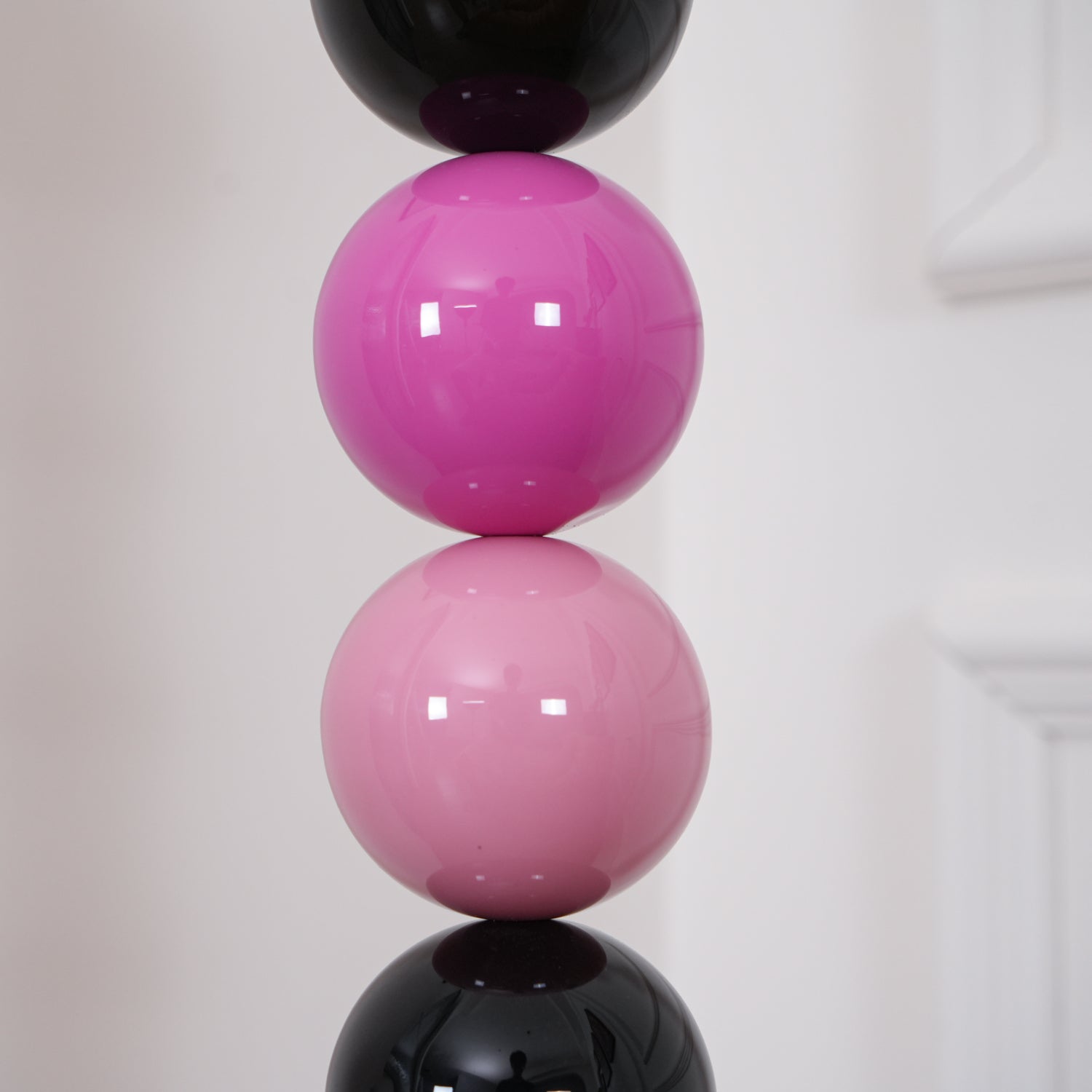 Modern Round Ball Stacking Floor Lamp with Spherical Glass Shades and Metal Base
