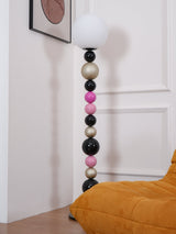 Modern Round Ball Stacking Floor Lamp with Spherical Glass Shades and Metal Base