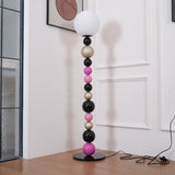 Modern Round Ball Stacking Floor Lamp with Spherical Glass Shades and Metal Base