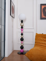 Modern Round Ball Stacking Floor Lamp with Spherical Glass Shades and Metal Base