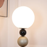Modern Round Ball Stacking Floor Lamp with Spherical Glass Shades and Metal Base