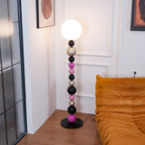 Modern Round Ball Stacking Floor Lamp with Spherical Glass Shades and Metal Base