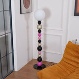 Modern Round Ball Stacking Floor Lamp with Spherical Glass Shades and Metal Base