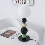 Modern Stacked Sphere Glass Table Lamp Contemporary Globe Accent Light for Bedside Decor
