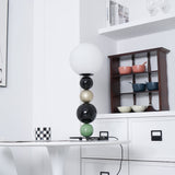 Modern Stacked Sphere Glass Table Lamp Contemporary Globe Accent Light for Bedside Decor