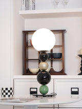 Modern Stacked Sphere Glass Table Lamp Contemporary Globe Accent Light for Bedside Decor