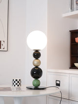 Modern Stacked Sphere Glass Table Lamp Contemporary Globe Accent Light for Bedside Decor