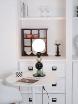 Modern Stacked Sphere Glass Table Lamp Contemporary Globe Accent Light for Bedside Decor