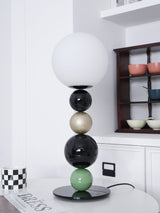 Modern Stacked Sphere Glass Table Lamp Contemporary Globe Accent Light for Bedside Decor