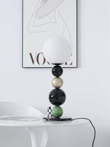 Modern Stacked Sphere Glass Table Lamp Contemporary Globe Accent Light for Bedside Decor