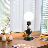 Modern Stacked Sphere Glass Table Lamp Contemporary Globe Accent Light for Bedside Decor