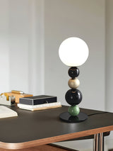 Modern Stacked Sphere Glass Table Lamp Contemporary Globe Accent Light for Bedside Decor