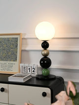 Modern Stacked Sphere Glass Table Lamp Contemporary Globe Accent Light for Bedside Decor