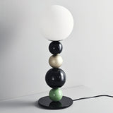 Modern Stacked Sphere Glass Table Lamp Contemporary Globe Accent Light for Bedside Decor