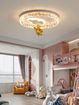 Carousel LED Flush Mount Ceiling Light for Children Bedroom and Nursery Playroom
