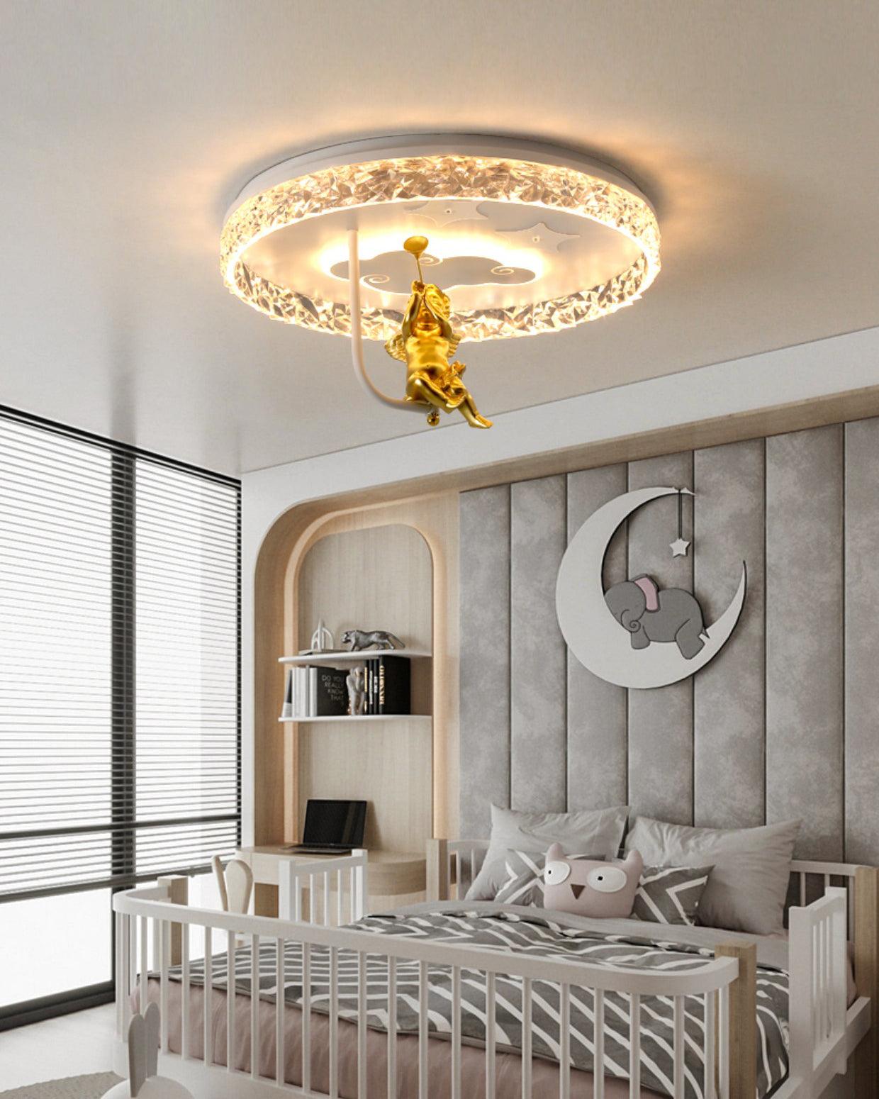 Carousel LED Flush Mount Ceiling Light for Children Bedroom and Nursery Playroom