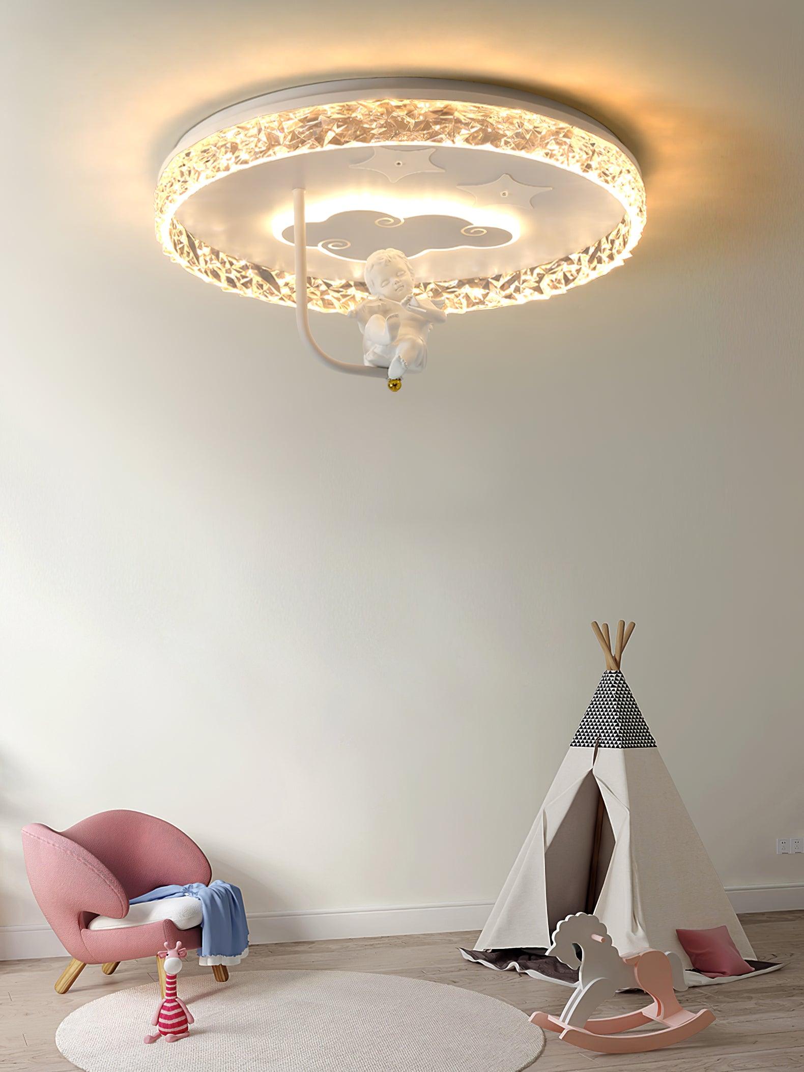 Carousel LED Flush Mount Ceiling Light for Children Bedroom and Nursery Playroom