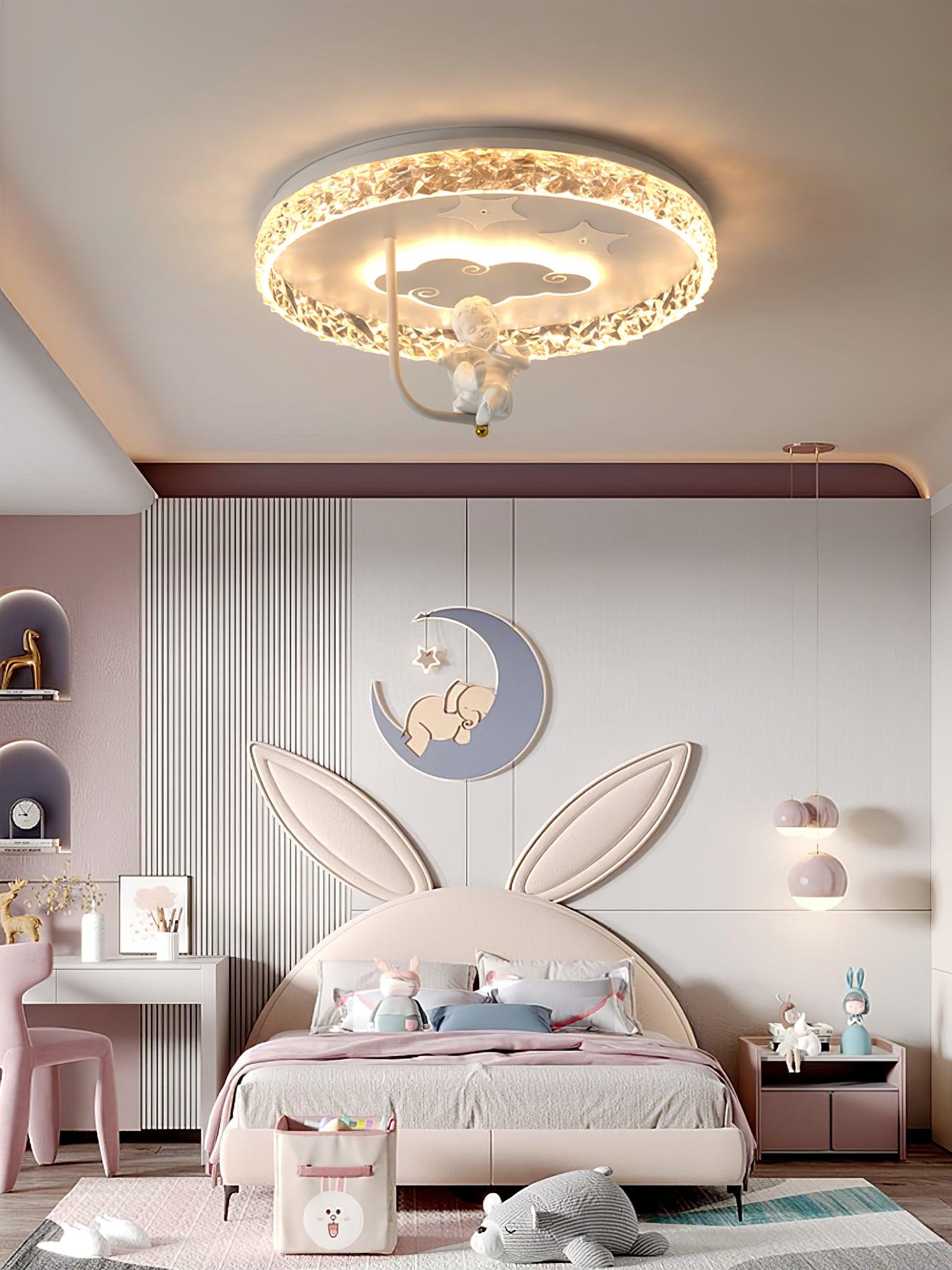 Carousel LED Flush Mount Ceiling Light for Children Bedroom and Nursery Playroom