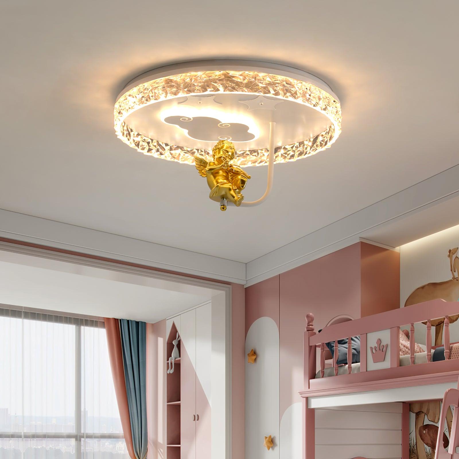 Carousel LED Flush Mount Ceiling Light for Children Bedroom and Nursery Playroom