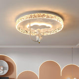 Carousel LED Flush Mount Ceiling Light for Children Bedroom and Nursery Playroom