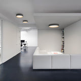 Modern Round LED Flush Mount Ceiling Light with Aluminum Metal Frame for Indoor Living Areas