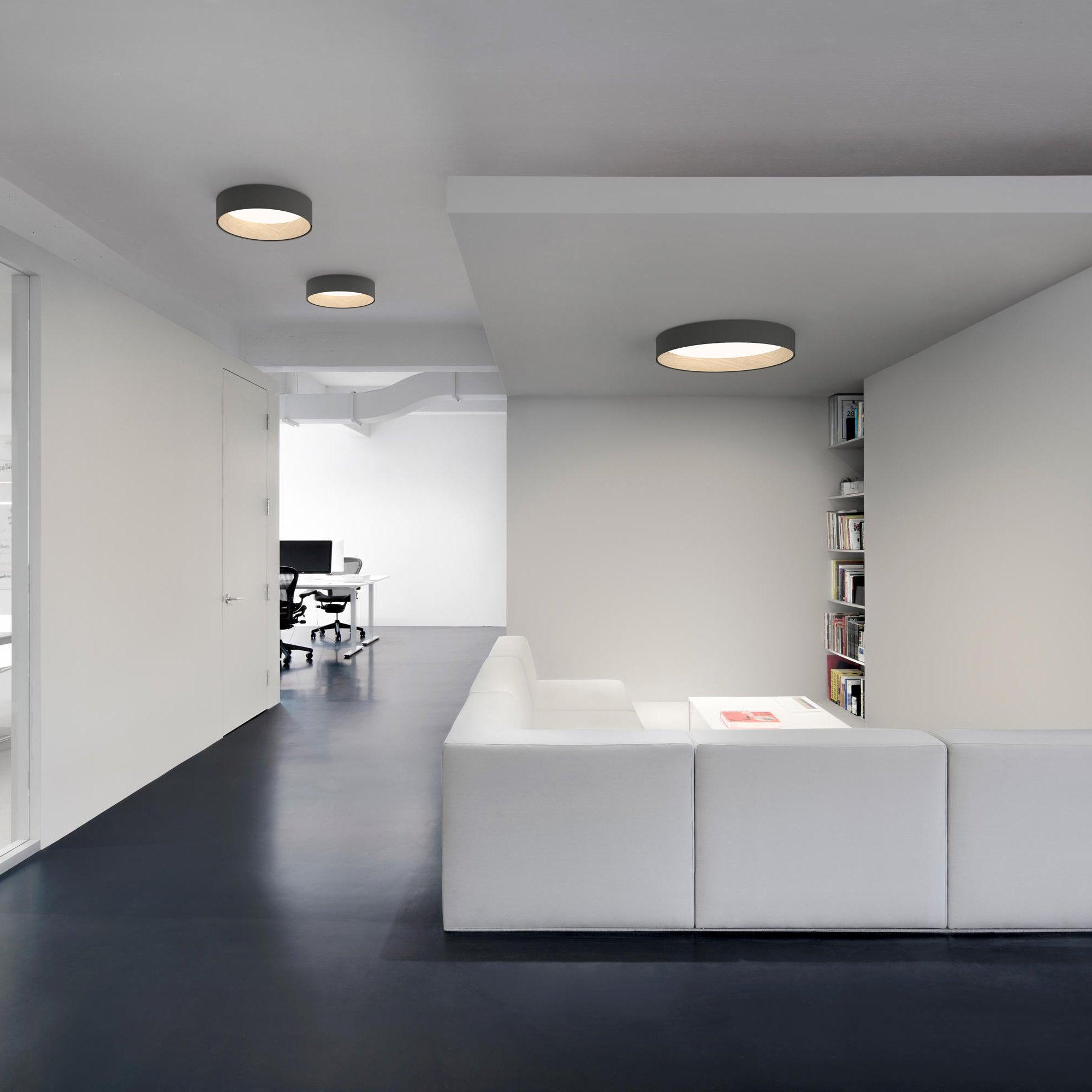 Modern Round LED Flush Mount Ceiling Light with Aluminum Metal Frame for Indoor Living Areas