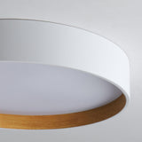 Modern Round LED Flush Mount Ceiling Light with Aluminum Metal Frame for Indoor Living Areas
