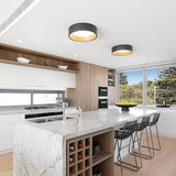 Modern Round LED Flush Mount Ceiling Light with Aluminum Metal Frame for Indoor Living Areas