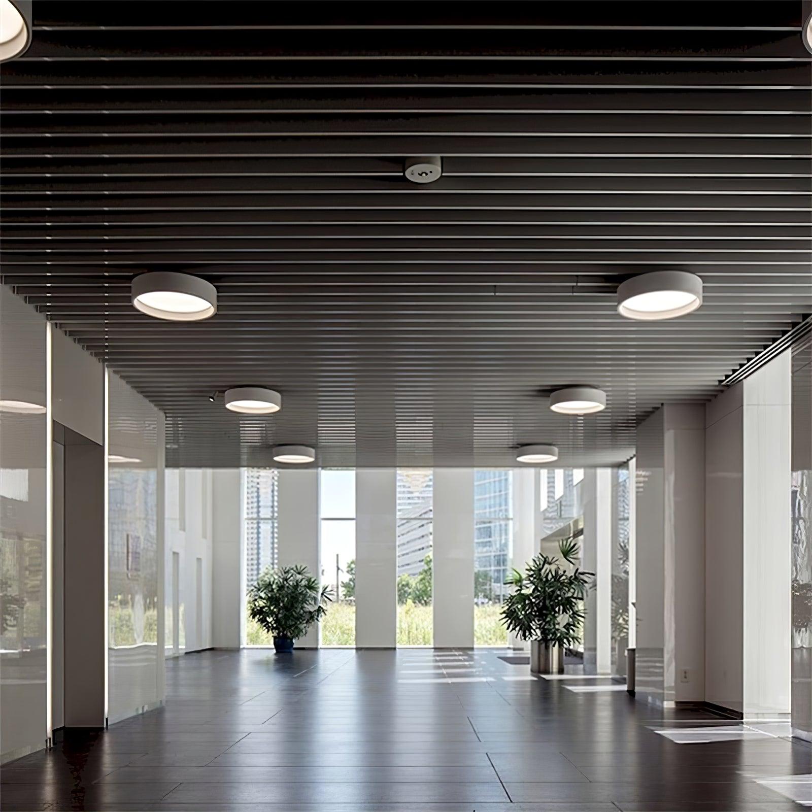 Modern Round LED Flush Mount Ceiling Light with Aluminum Metal Frame for Indoor Living Areas