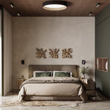 Modern Round LED Flush Mount Ceiling Light with Aluminum Metal Frame for Indoor Living Areas