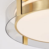 Modern Gold LED Flush Mount Ceiling Light Round Minimalist Glass Fixture for Living Spaces