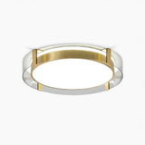 Modern Gold LED Flush Mount Ceiling Light Round Minimalist Glass Fixture for Living Spaces