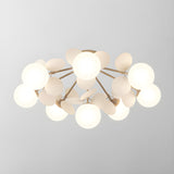 Modern Colorful Macaron Ceiling Lamp Round Glass Globe Flush Mount Light Fixture